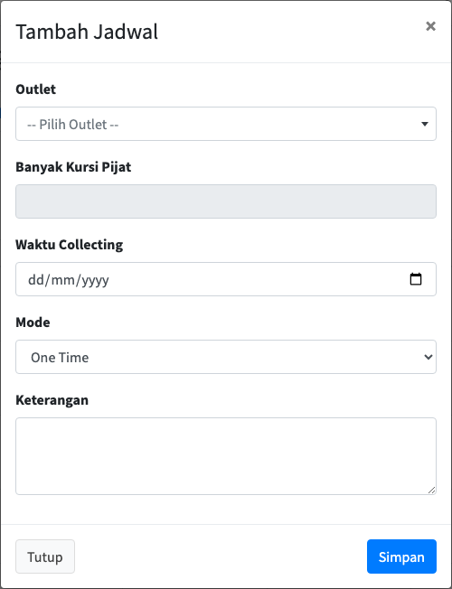 Formulir tambah Jadwal