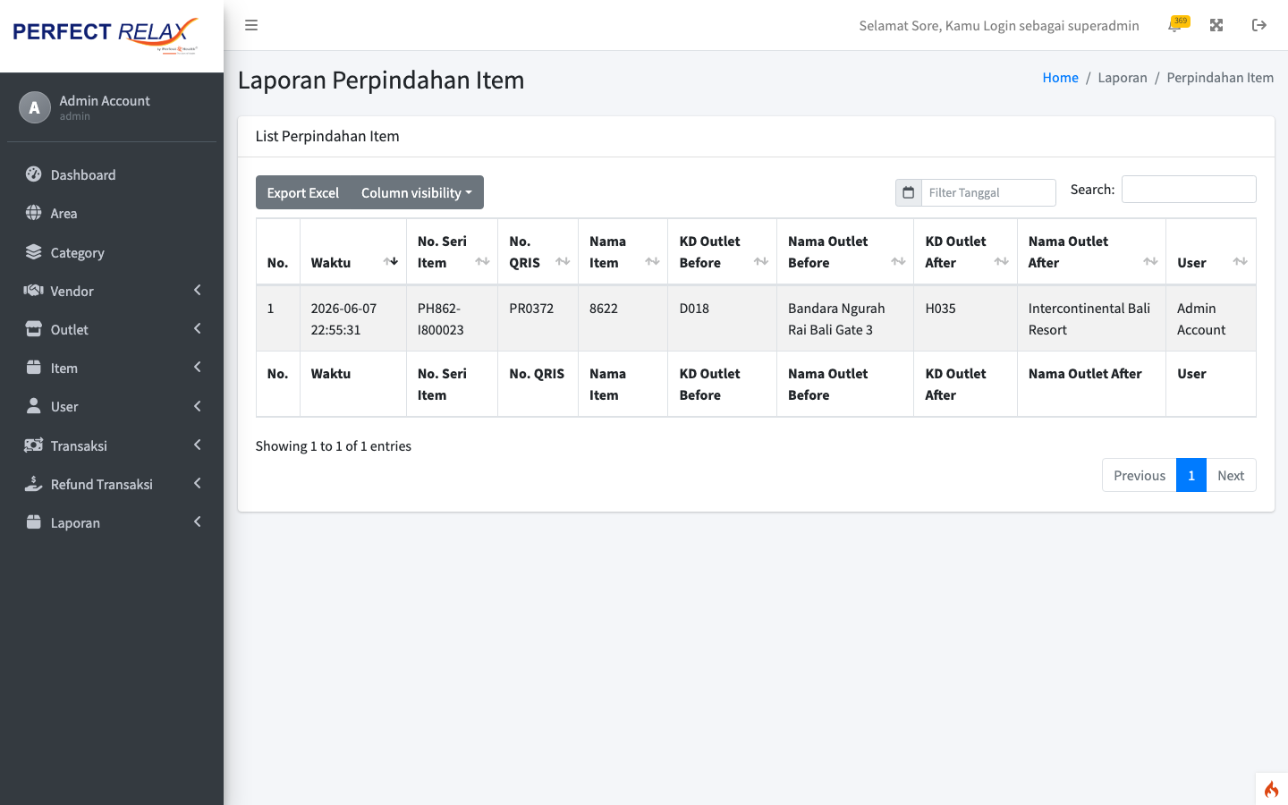 Laporan Reloc Item