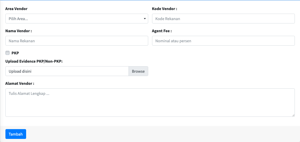 Bagian data vendor