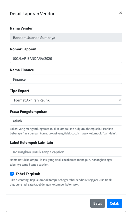 Pengaturan Format Akhiran Relink
